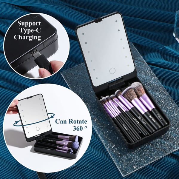 đ 50% RABATT! Kompakt sminkset med LED-spegel â Allt du behöver i en liten vĂ€ska!