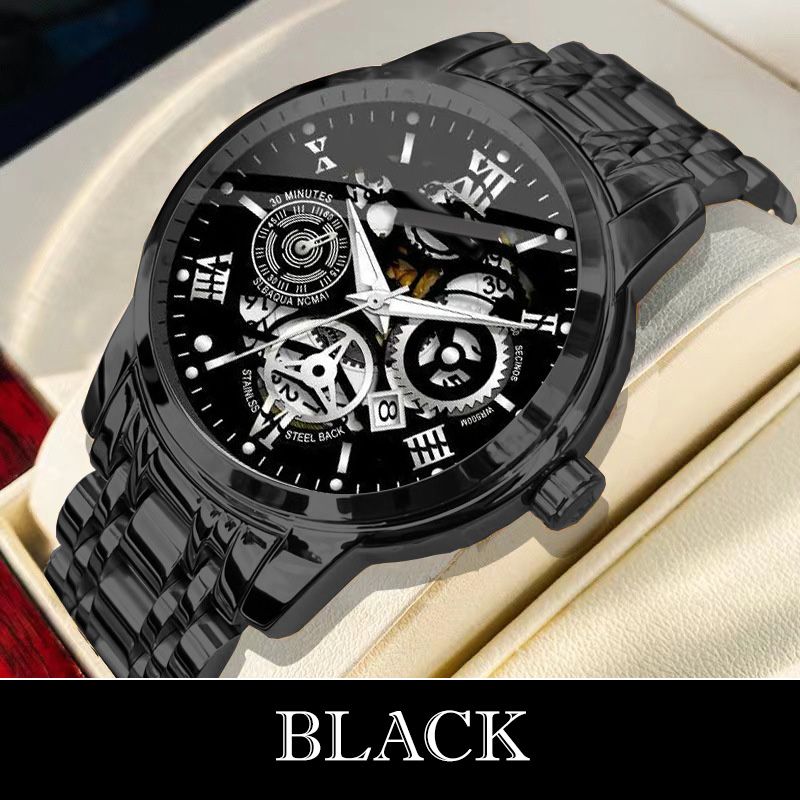 ⌚ 60% RABATT! ⚙️ Herr Vattentät Roman Skeleton Automatisk Klocka – Rostfritt Stål, Utdragbart Urverk & Klassisk Design ✨📦
