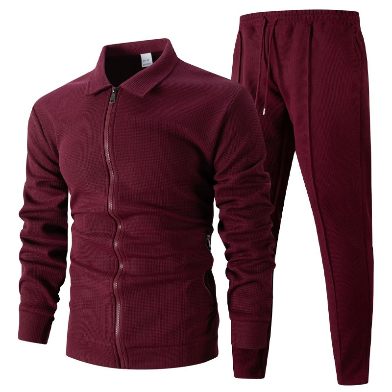 Snyggt 2-delat set med kavaj och joggingbyxor för herr