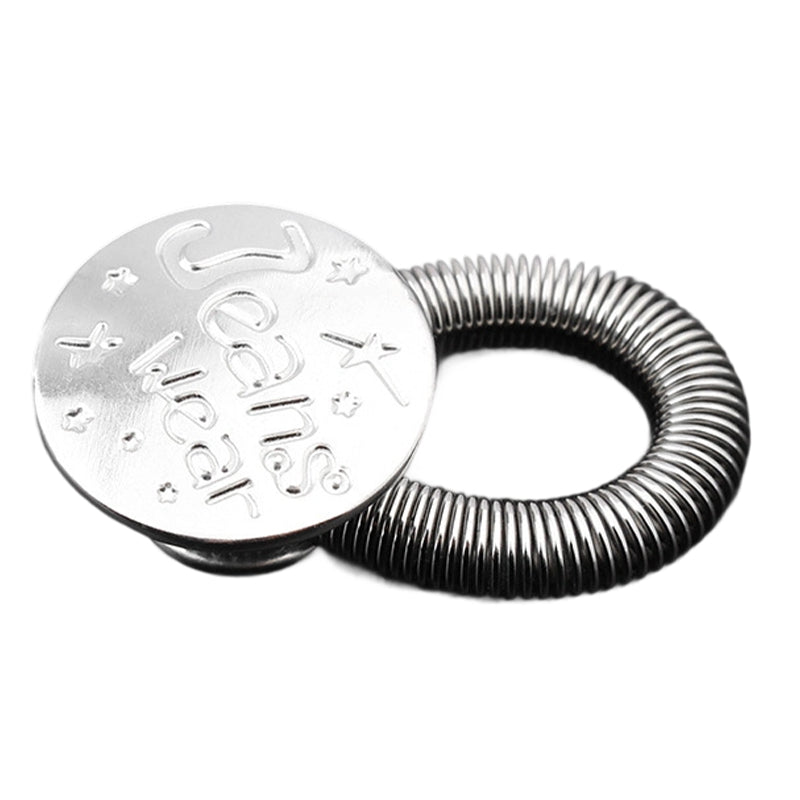 Spring-Loaded Metal Waist Extender Button for Jeans