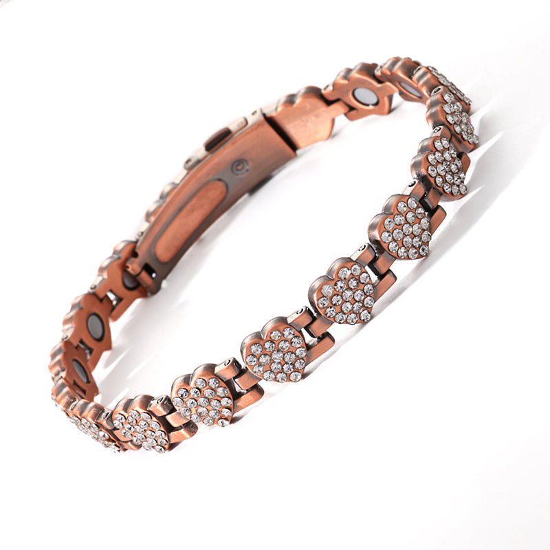 Kvinnors Bländande Hjärtformade Magnetiskt Koppararmband