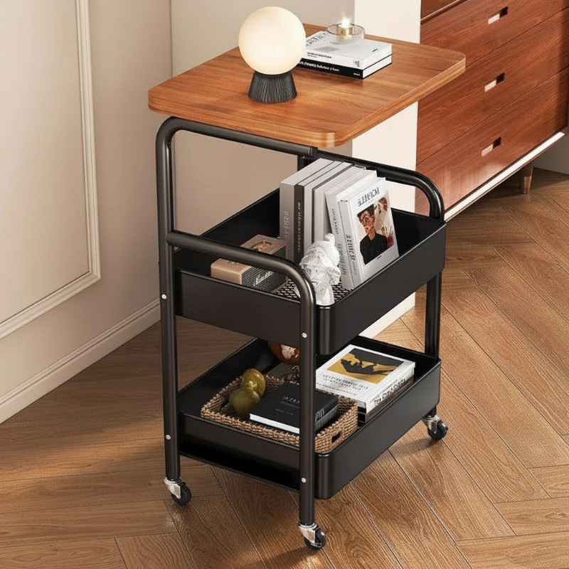 Mobil multifunktionell vagn med förvaring – Förvaringsvagn med flera nivåer för hushållsartiklar och snacks 🛒🏠