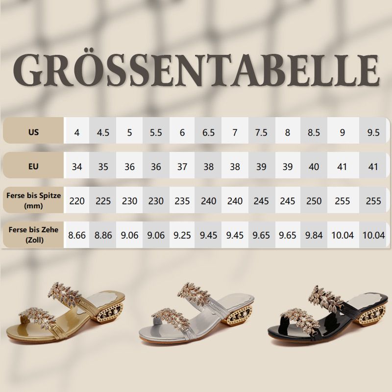 đąđąSista dagen â 50 % rabatt!!â°Snygga damsandaler â lĂ„g klack, strass och metalldekorationer đĄ För sommaren och vardagsbruk
