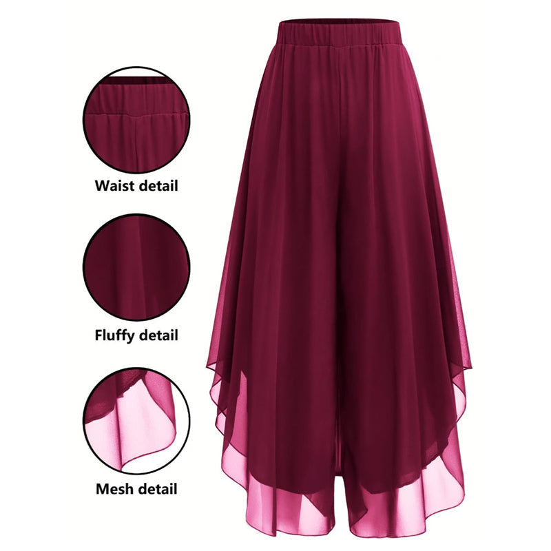 đ 50% RABATT NU!âš Dam Asymmetriska Chiffong Byxor â Eleganta & Luftiga â Semester Essential đ