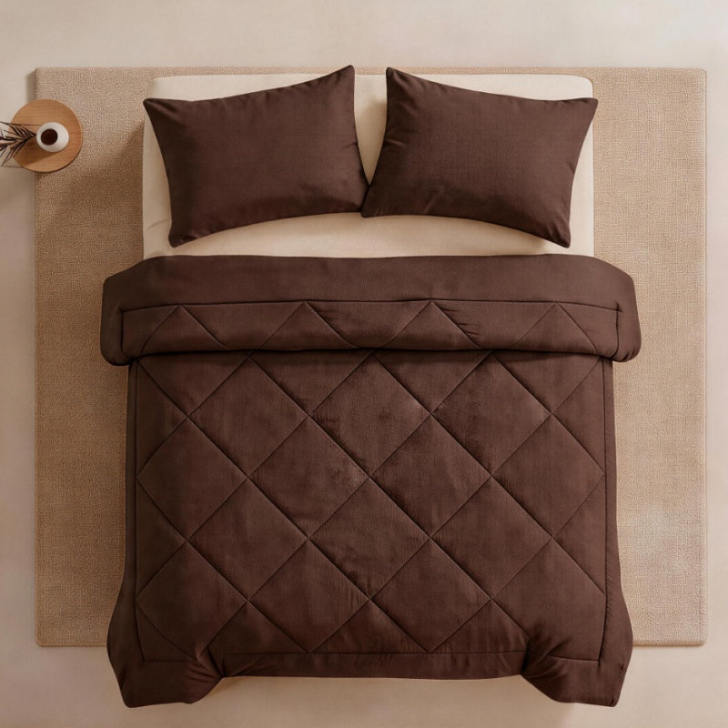 🔥🎁Nyhet 50 % RABATT🔥🛏️✨ 3-delat vadderat täckset med örngott – molnlik komfort, diamantkvistring och fukttålig mikrofiber 💤