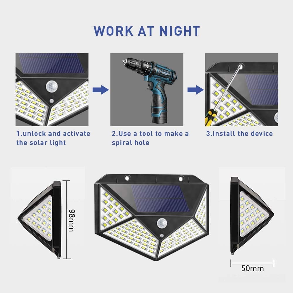 đĄ 50% RABATT NU! âš SolcellsvĂ€gglampa med rörelsesensor â 140 LED, 120° detektering & IP65 vattentĂ€t â perfekt för trĂ€dgĂ„rd, uppfart och entrĂ© đĄ