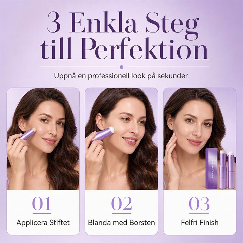 💄✨ 2-i-1-foundationstick med färganpassning – krämig formula som anpassar sig efter hudtonen för en jämn och naturlig makeup 💖🌸