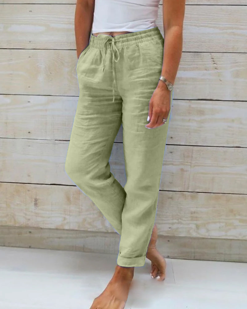 👖 60% RABATT! 🌿 Kali Andningsaktiva & Flexibla Byxor i Linne – Lättvikt, Bekväm Passform & Avslappnad Stil ☀️