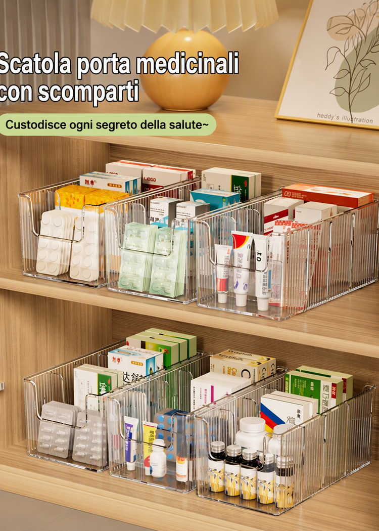 🔥 Utdragbar transparent medicinorganiserare – teleskopisk 24,5–43 cm 💊🗄️