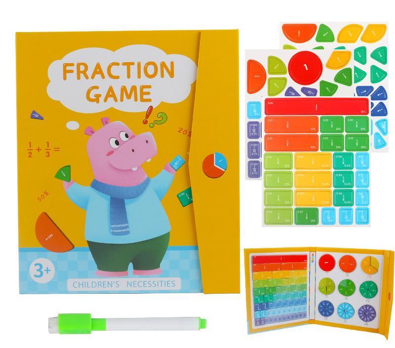 🎁Montessori Magnetisk bok Fraktionspussel för barn
