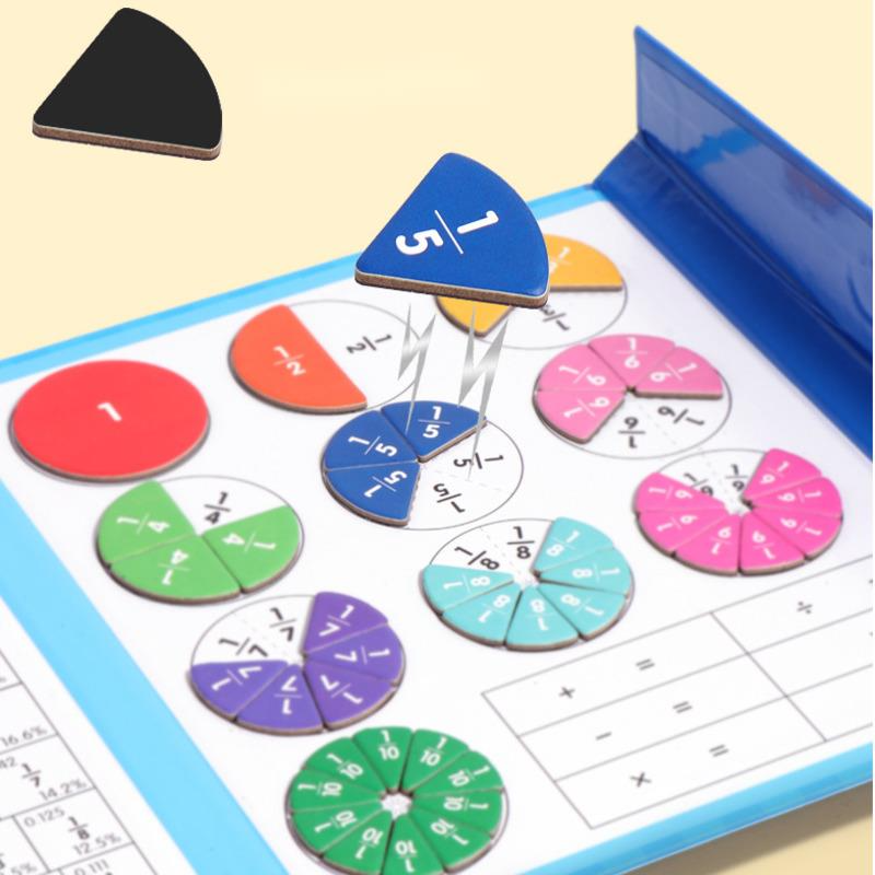 🎁Montessori Magnetisk bok Fraktionspussel för barn