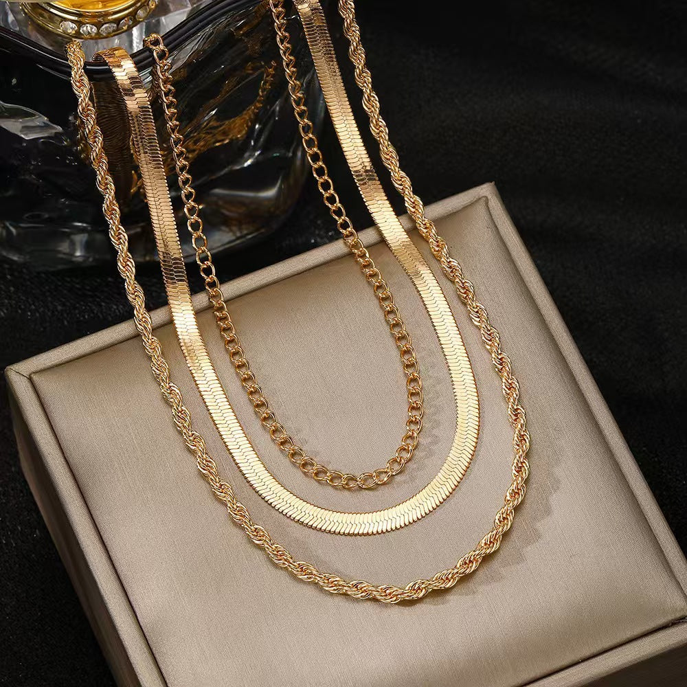 Damernas Vräng- och Ormkedja Flerlagerad Halsband