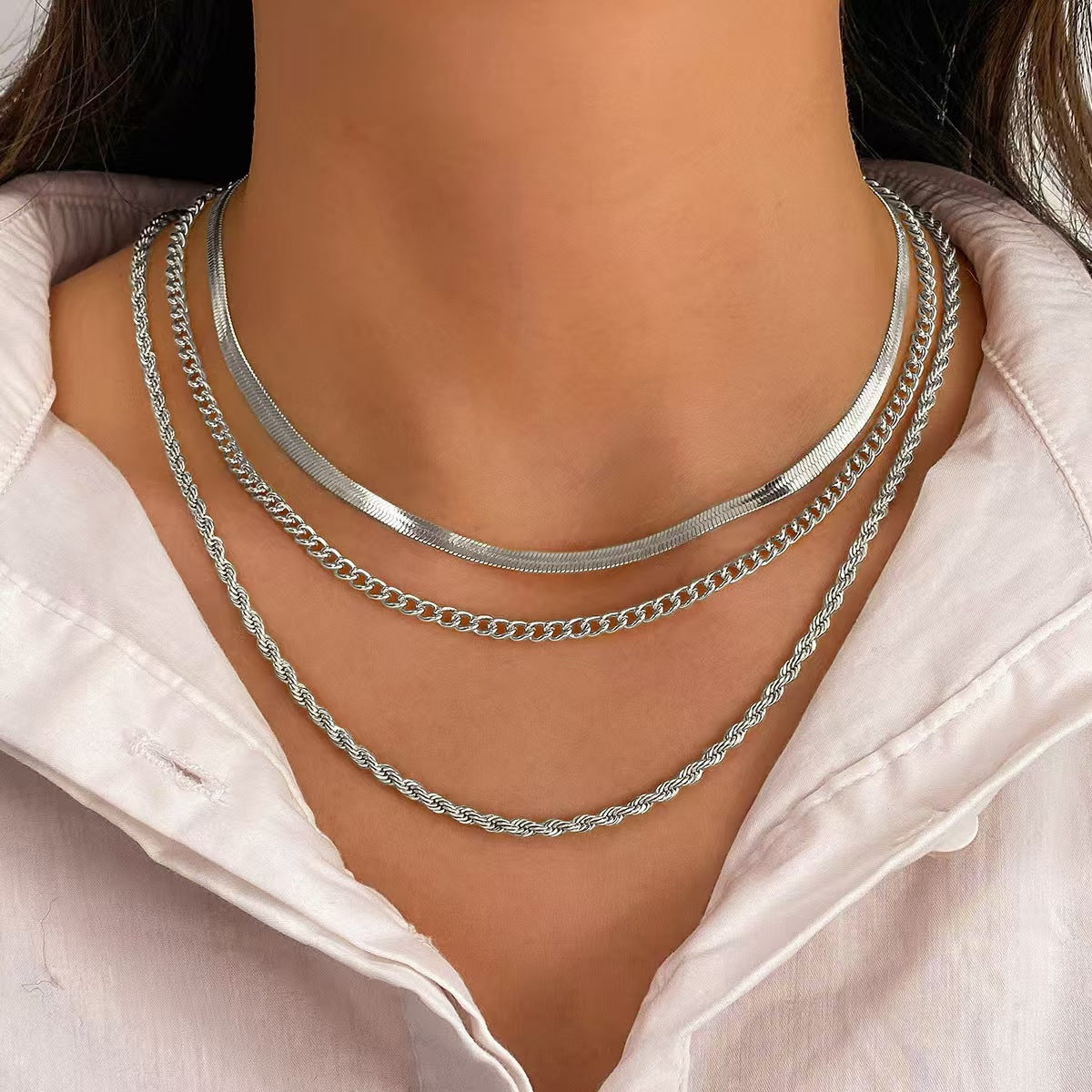 Damernas Vräng- och Ormkedja Flerlagerad Halsband