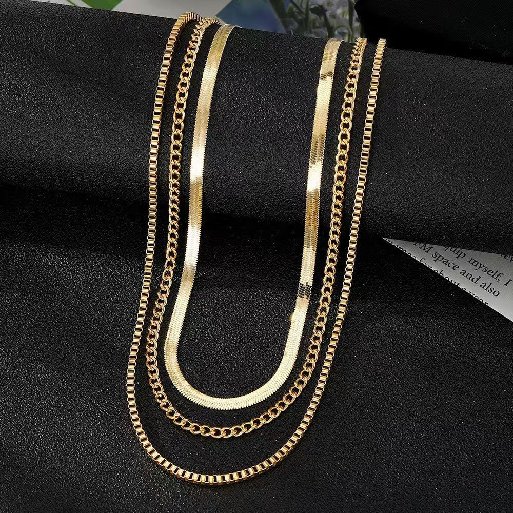 Damernas Vräng- och Ormkedja Flerlagerad Halsband