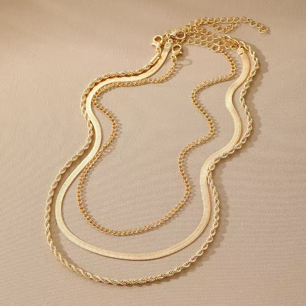 Damernas Vräng- och Ormkedja Flerlagerad Halsband