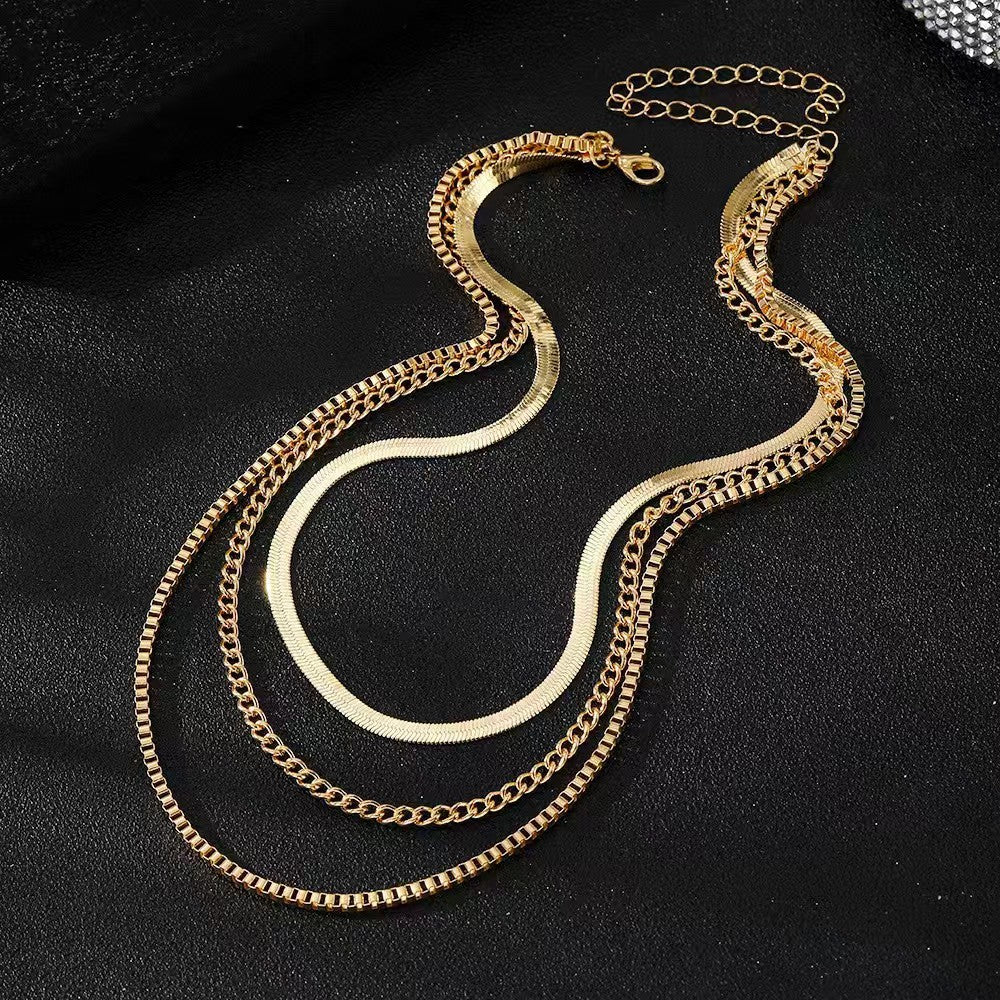 Damernas Vräng- och Ormkedja Flerlagerad Halsband