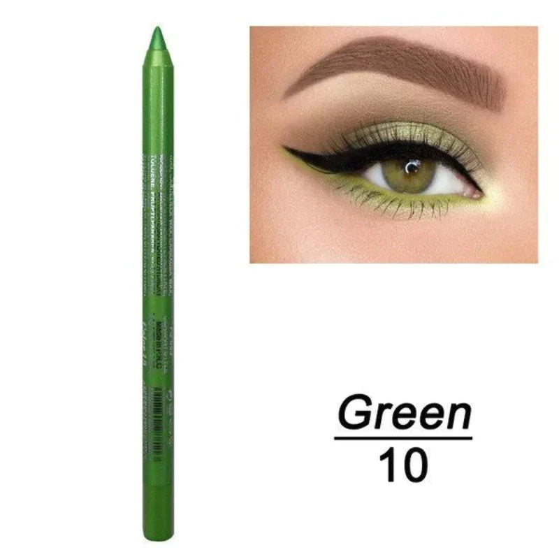 ✏️ 50% RABATT NU! 🌈 14-Pack Vattentät Färgglad Gel Eyeliner Penna – Metallic & Shimmer Finish, Smutsäker ✨