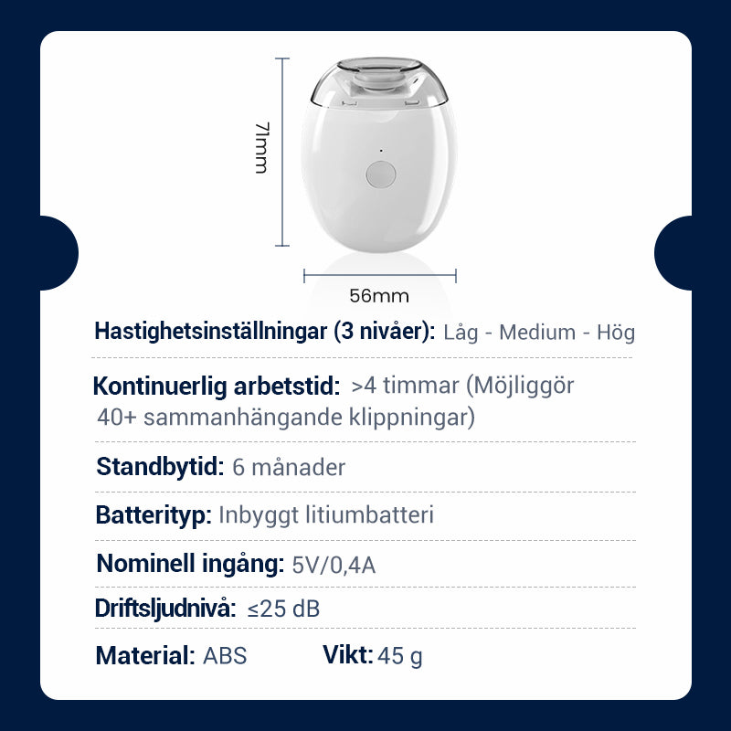 🔥 50 % RABATT! ✨ Automatisk nagelfil – 3 justerbara hastigheter, tyst, inbyggd LED-lampa för precisionsvård 💅✨