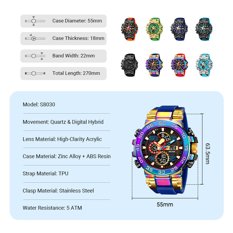 ⌚ 55 % RABATT! ✨ MULTIFUNKTIONELL LED-KLOCKA – Vattentät och digital display, 7 sportlägen med sömnmonitor, perfekt för utomhusbruk och daglig användning 🌟🔋