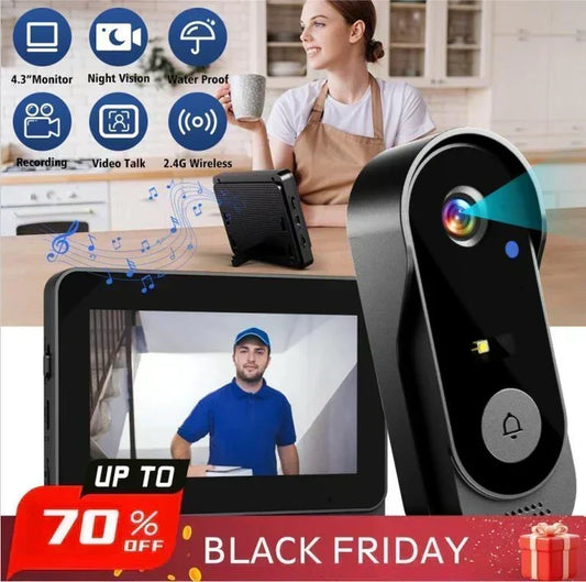 🚪 50% RABATT! 📹 Smart Videodörrklocka – HD-kamera, 2-vägs Intercom & Nattseende 🔒
