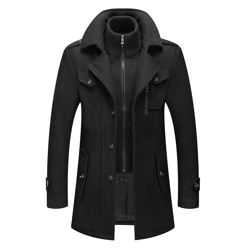 Vinterjackor för män Klassiska trenchcoats Långa trenchcoats för män Slim fit-överrockar Blandade ullvarma ytterkläder Vindjackor