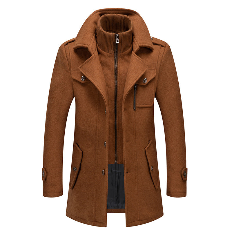 Vinterjackor för män Klassiska trenchcoats Långa trenchcoats för män Slim fit-överrockar Blandade ullvarma ytterkläder Vindjackor