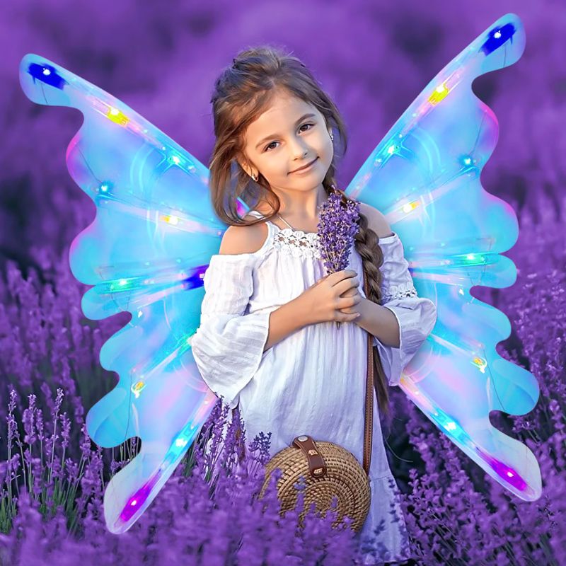🦋🔥Julrea – upp till 50 % rabatt🎅✨Uppladdningsbara elektriska älvvingar med LED-ljus och musik