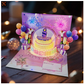 🔥Beste gave 50% RABATT🎁Fyrverkeri pop-up kake med lys og musikk, bursdagskort gave