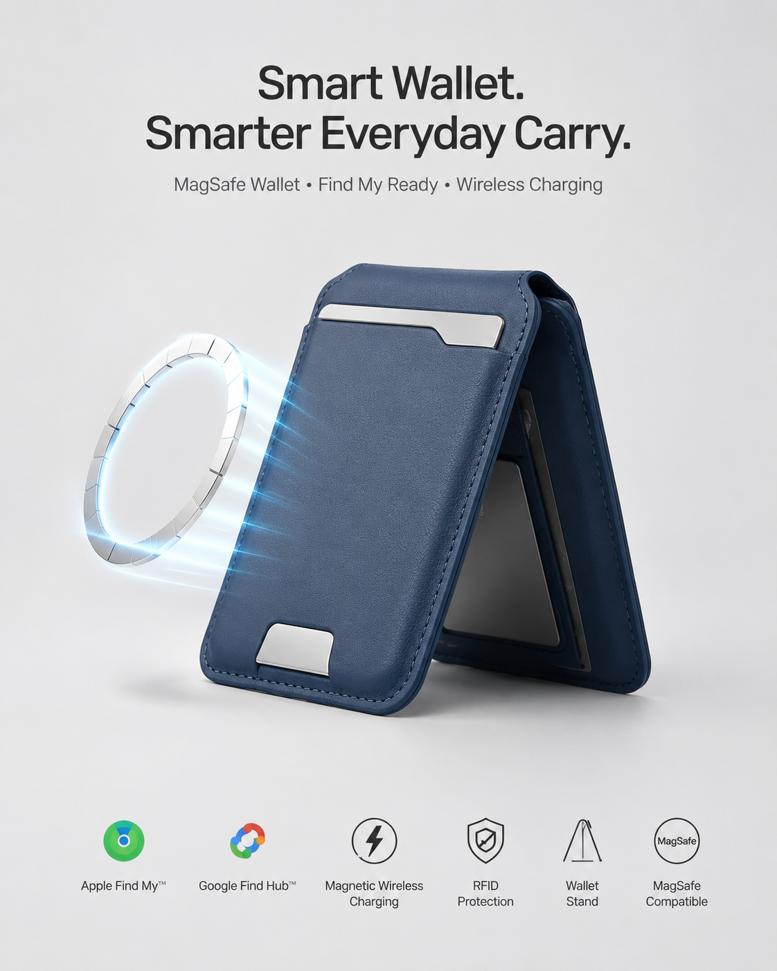 ⚡ 50% RABATT 💥 Smart Wallet mit Apple Find My™ & Google Find Hub™ 🔥 Premium Nappa-Leder + Wireless Charging