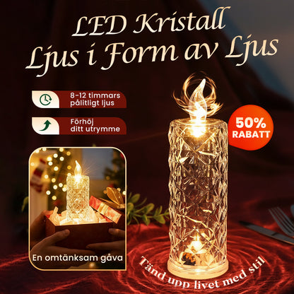Set med 4 LED-kristalljus