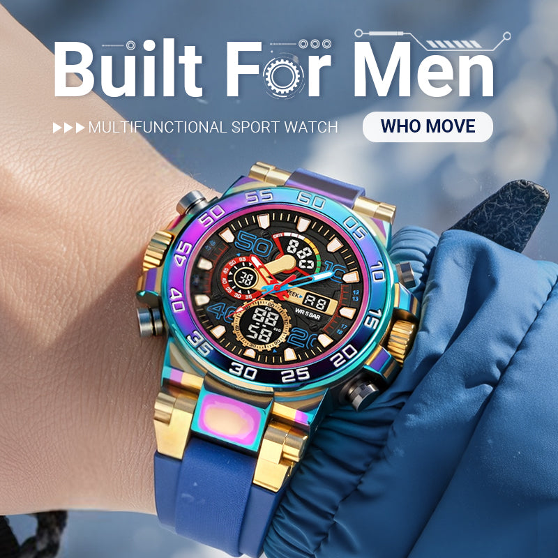 ⌚ 55 % RABATT! ✨ MULTIFUNKTIONELL LED-KLOCKA – Vattentät och digital display, 7 sportlägen med sömnmonitor, perfekt för utomhusbruk och daglig användning 🌟🔋