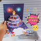 🔥Beste gave 50% RABATT🎁Fyrverkeri pop-up kake med lys og musikk, bursdagskort gave