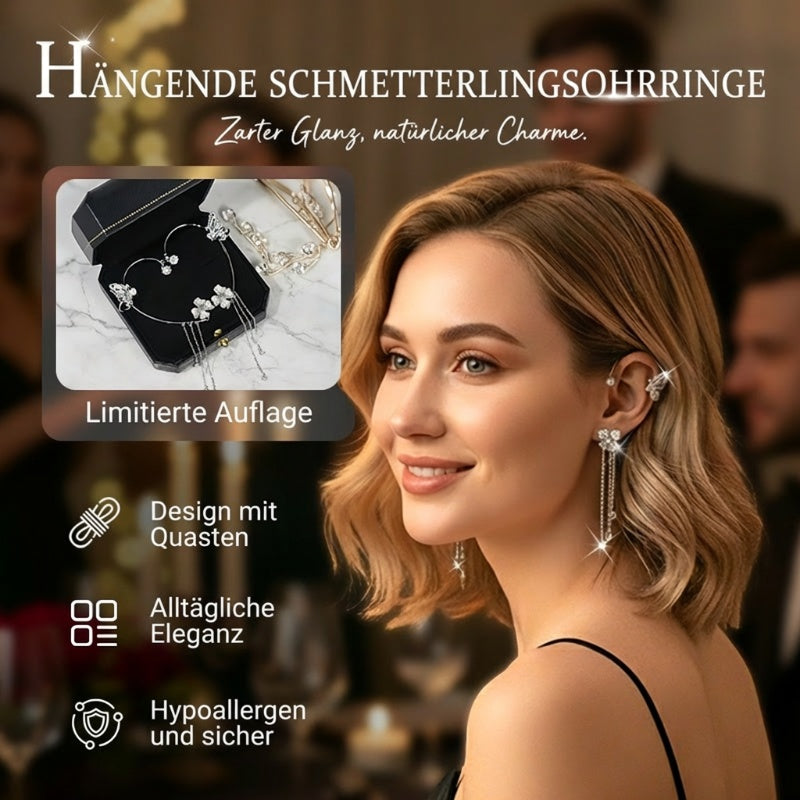 💕Valentinsdagsspecial – 50 % rabatt💕Enkla örhängen med fjärils- och blommotiv samt tofsar – eleganta och bekväma, ingen piercing krävs 🌸🦋