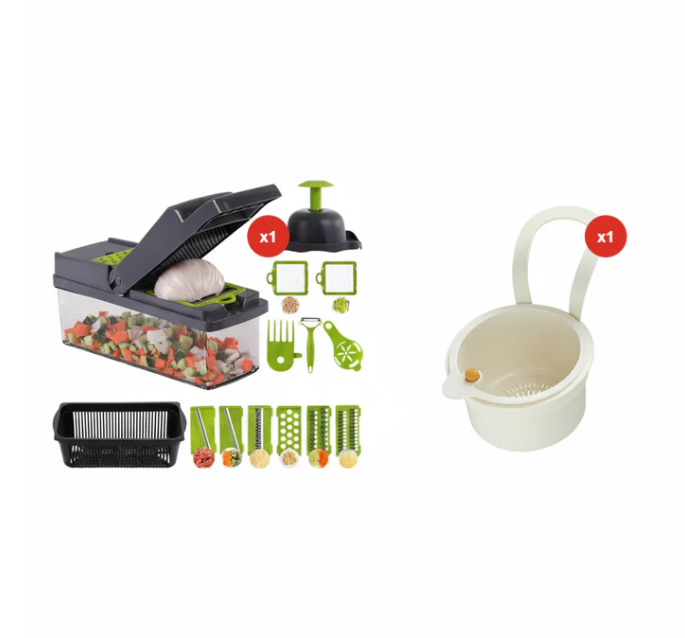 Multifunktionell grönsaksskärare | 16-delars set🥗 (🔥50 % rabatt)