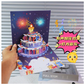 🔥Beste gave 50% RABATT🎁Fyrverkeri pop-up kake med lys og musikk, bursdagskort gave