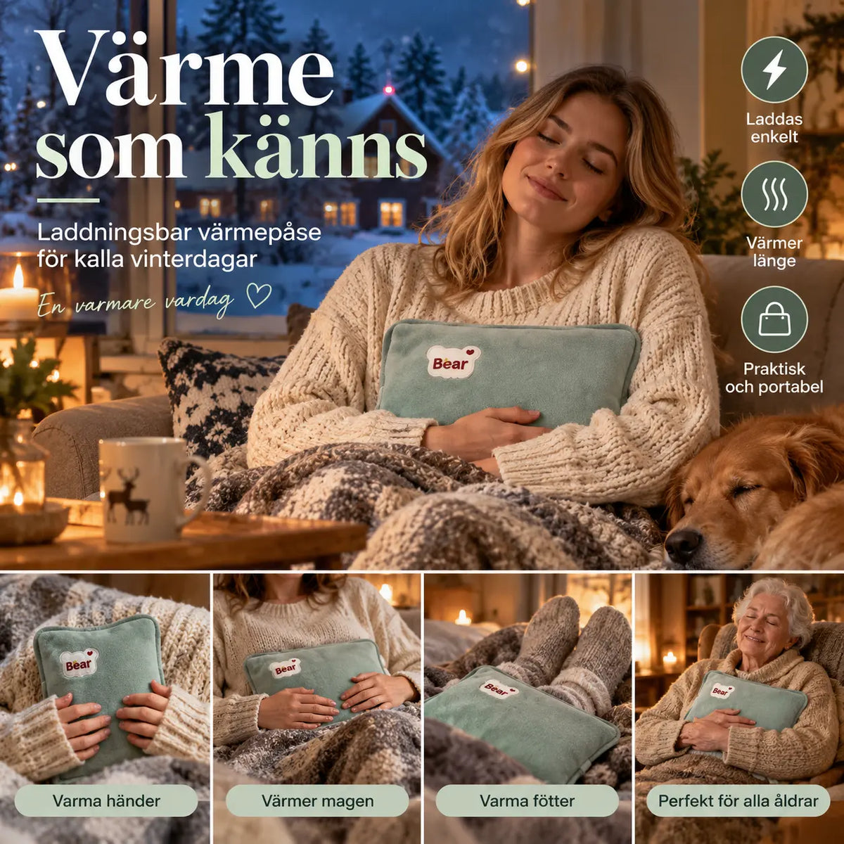 🔥50% RABATT NU! 🧊 Laddningsbar värmeflaska, explosionssäker värmedyna 🧤❄️