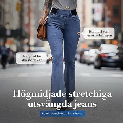 👖✨ 50% RABATT! | Högmidjade Stretchiga Flare-jeans – Slim Fit & Klassisk Flare!