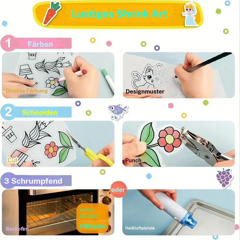 🔥Tidsbegränsad 50 % rabatt！✨DIY Shrinky Dinks nyckelringsset – kreativ barnaktivitet och perfekt som partygåva