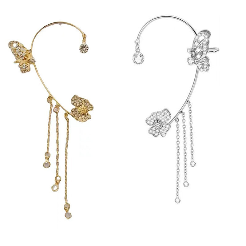 💕Valentinsdagsspecial – 50 % rabatt💕Enkla örhängen med fjärils- och blommotiv samt tofsar – eleganta och bekväma, ingen piercing krävs 🌸🦋