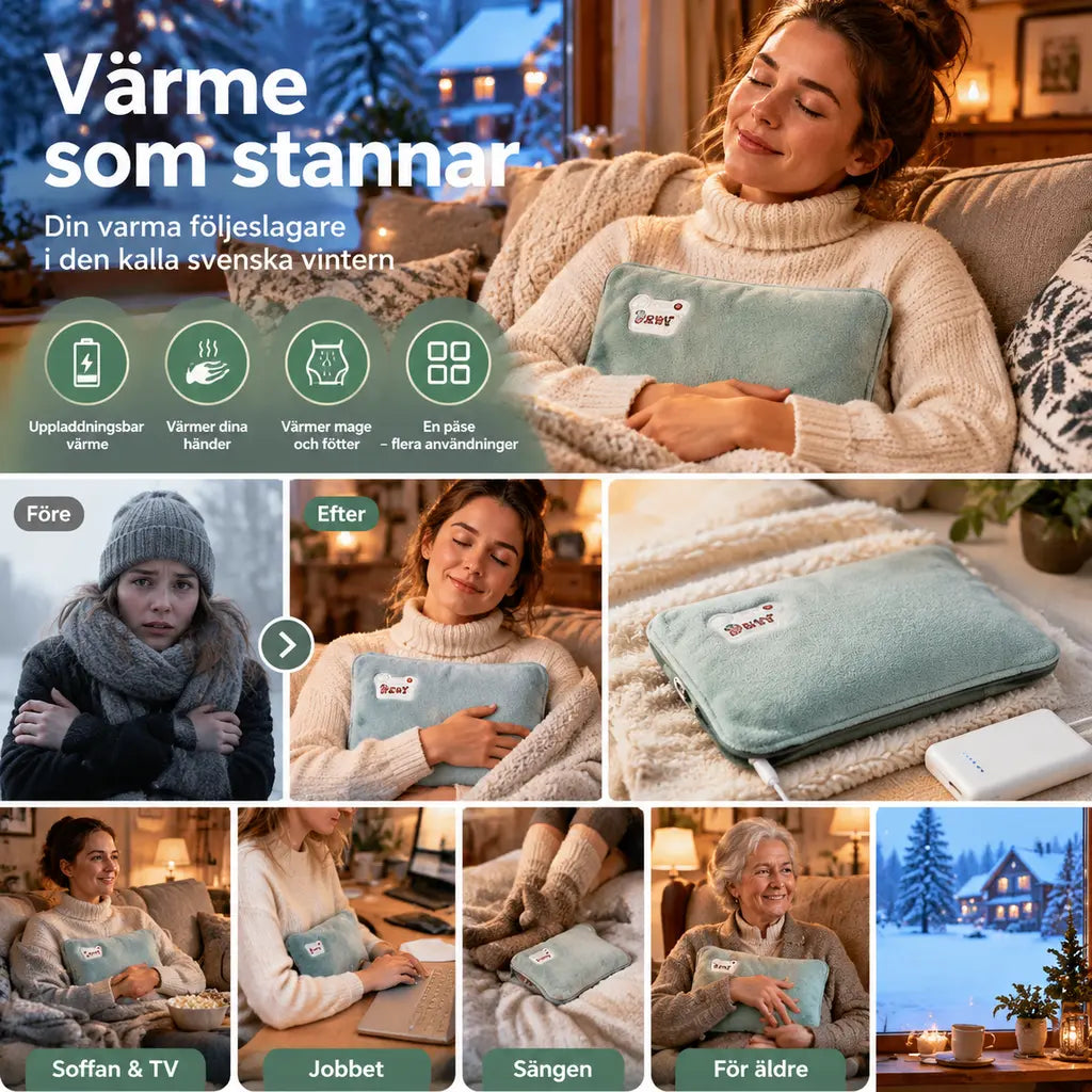 🔥50% RABATT NU! 🧊 Laddningsbar värmeflaska, explosionssäker värmedyna 🧤❄️