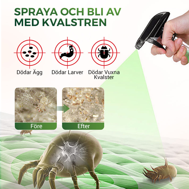 🔥 KÖP 2 FÅR 3! 🌿 KVALSTERSPRAY - Eliminerar Alla Kvalster Omedelbart, Skonsam för Hud och Textilier, Luktfri och Snabbverkan 🛏️✨