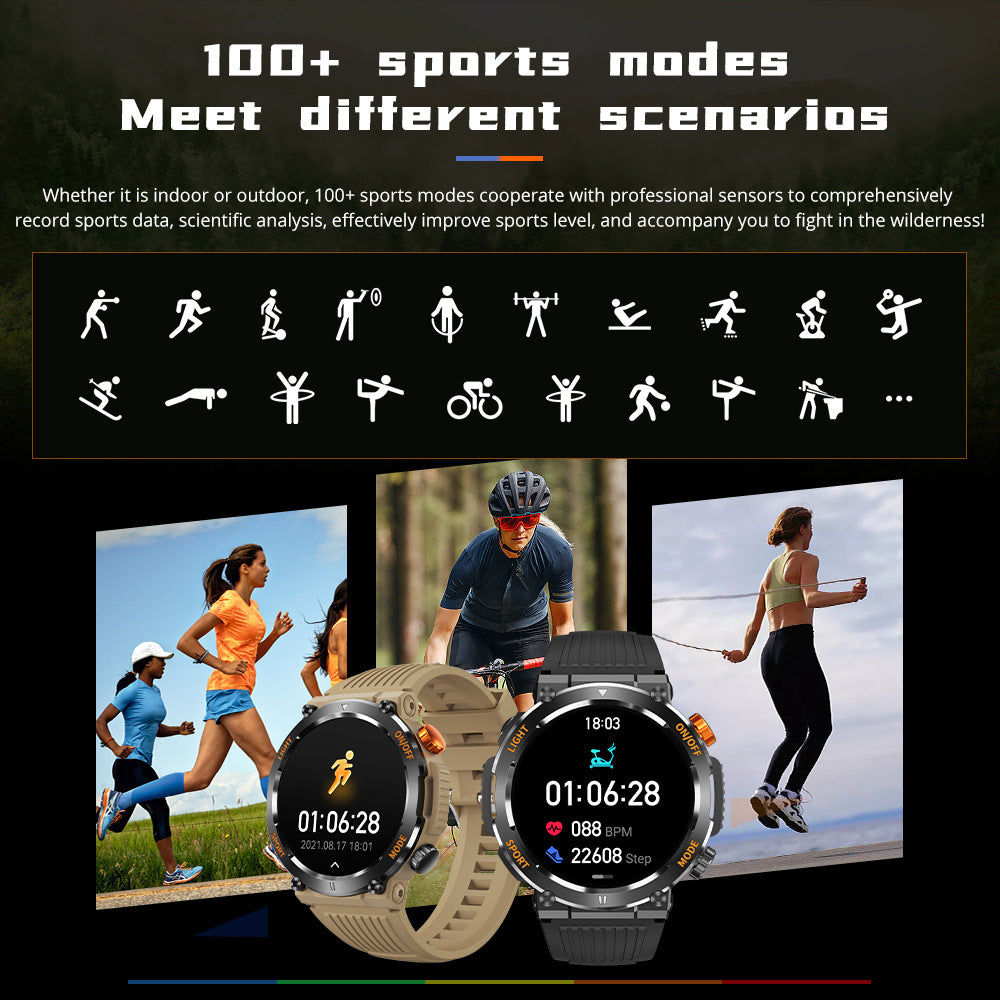 ⌚ Exklusiv Rea -60%! 🌲 Sport- & Outdoor-Smartwatch – Perfekt för Äventyr & Sport 🚴 | Vattenbeständig, Bluetooth-samtal & 100+ Lägen ✨