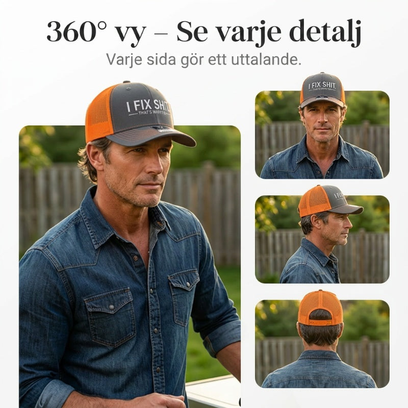 🔥Nyhet 2026 & Storsäljare🔥Trucker-keps med nätbakstycke och broderat ”I Fix Shit” – Andningsbar solhatt för utomhusbruk🧢☀️