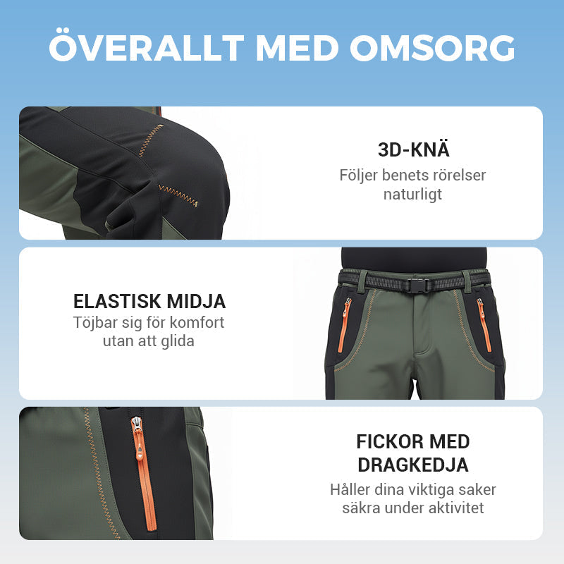🧥 60% RABATT! 🥾 Vind- & Vattentäta Varmvandringsbyxor – Elastisk Midja, Andas Material & Flera Förvaringsfickor ⛰️