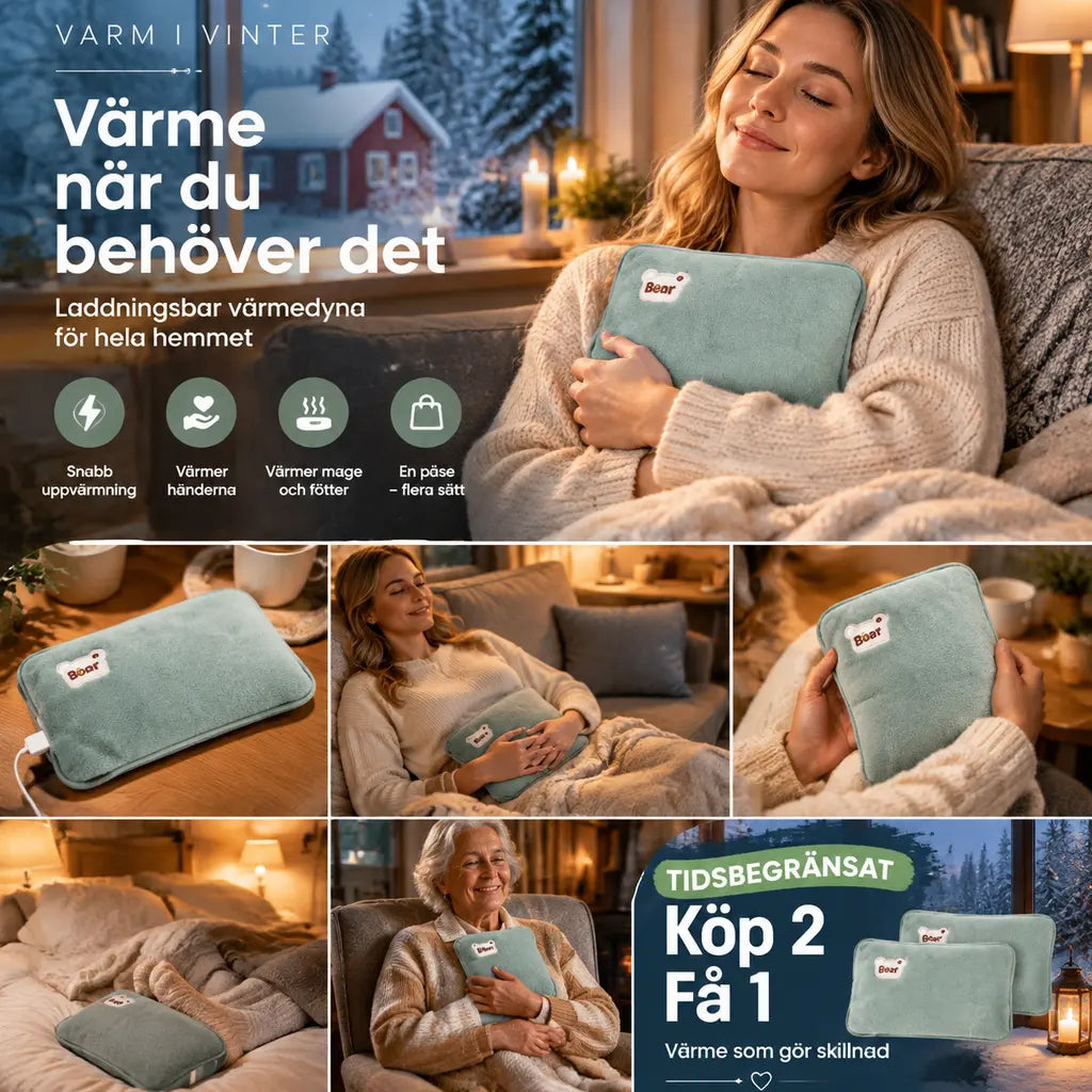 🔥50% RABATT NU! 🧊 Laddningsbar värmeflaska, explosionssäker värmedyna 🧤❄️