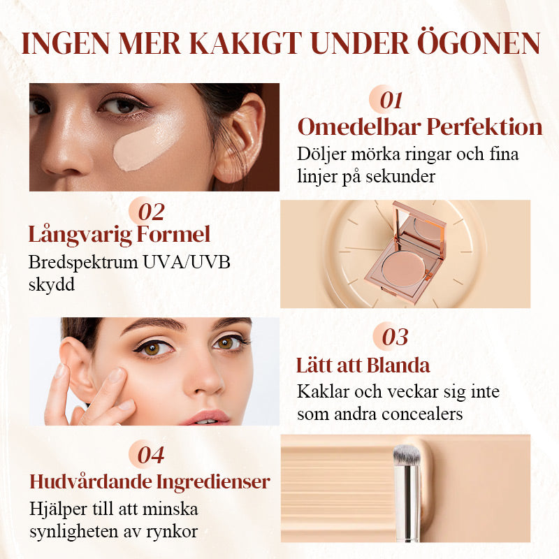 👁️ SISTA DAGEN - KÖP 1 FÅ 2!❤️ 60 % rabatt!✨ Korrigerande Concealer för Under Ögonen - Eliminerar Mörka Ringar & Fåror med Fuktighetsgivande Formula & Precisionsborste 🌟🖌️