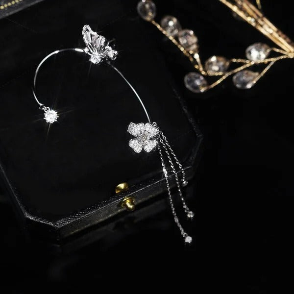 💕Valentinsdagsspecial – 50 % rabatt💕Enkla örhängen med fjärils- och blommotiv samt tofsar – eleganta och bekväma, ingen piercing krävs 🌸🦋