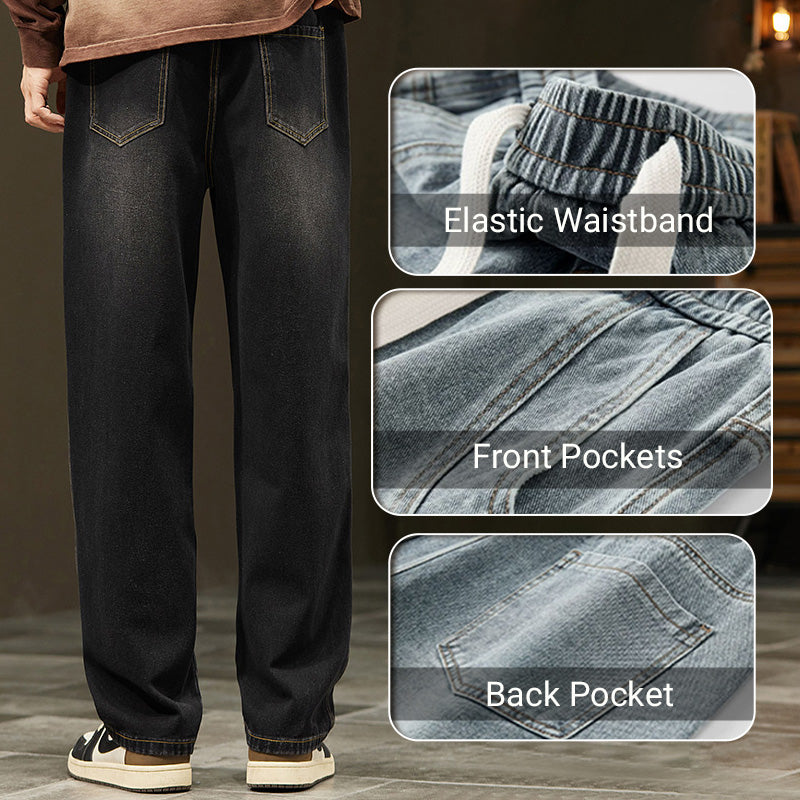 📢60% RABATT!!⏰Männs lockra raka jeans👖💥