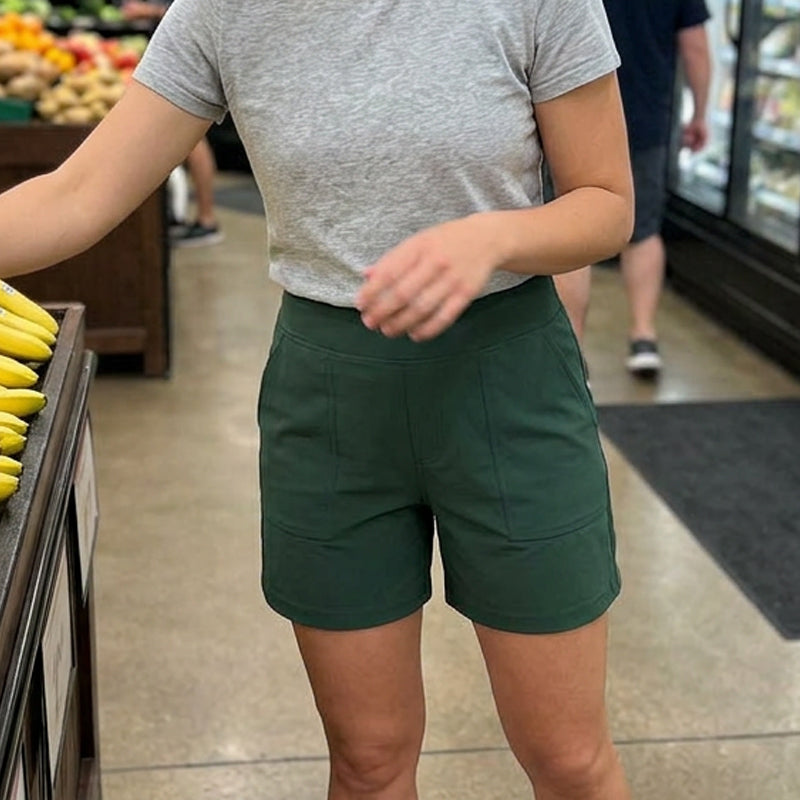 🍑 50% RABATT NU!✨ Dam Högmidjade Shorts – Magkontroll & 4-Vägs Stretch – Smörmjuka ☁️