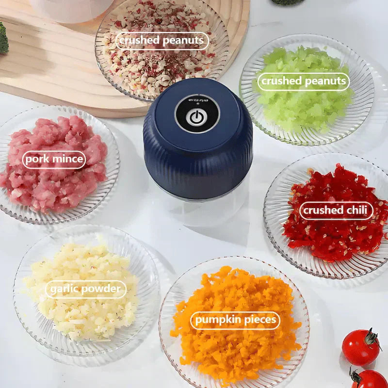 🧄 50% RABATT! ⚡ Trådlös Mini Elektrisk Vitlökshackare – Kraftfull & Effektiv, Lätt att Rengöra & Perfekt för Köket 🔪